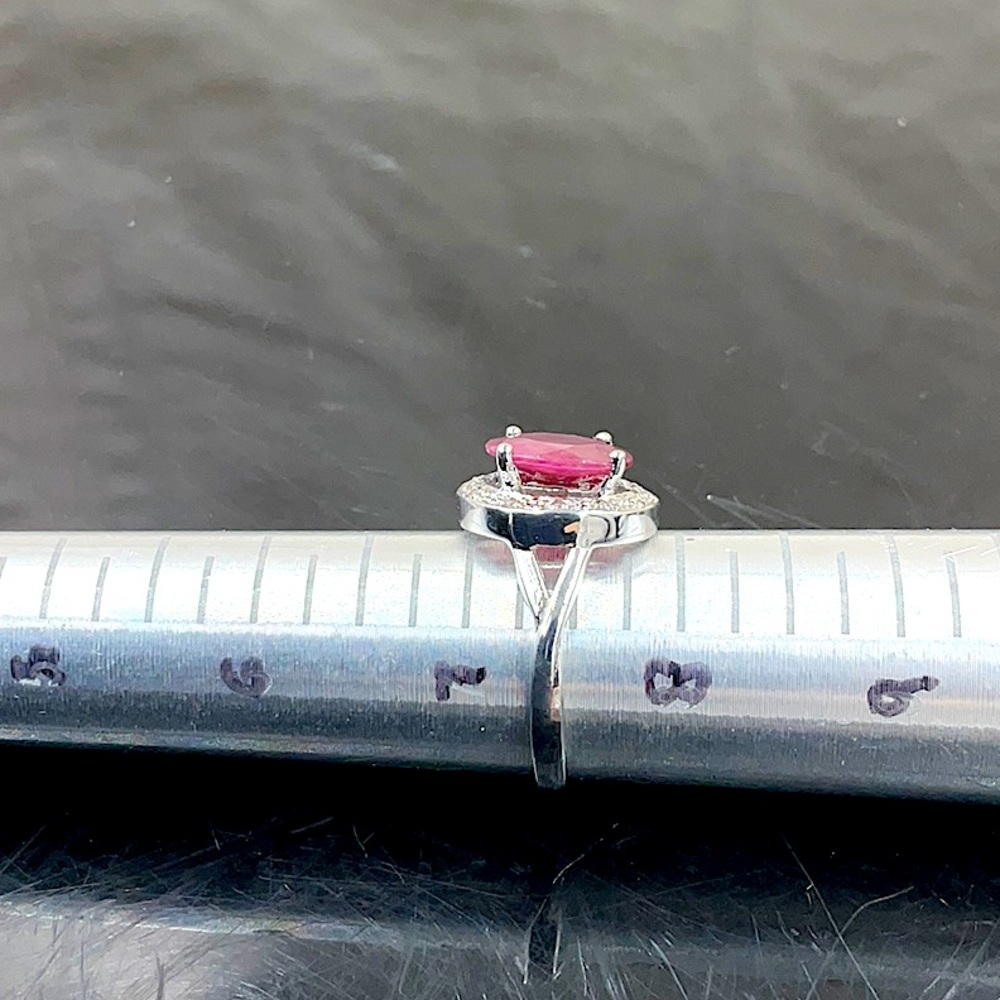 Sterling Silver Natural Ruby Gemstone Ring Size 7… - image 6